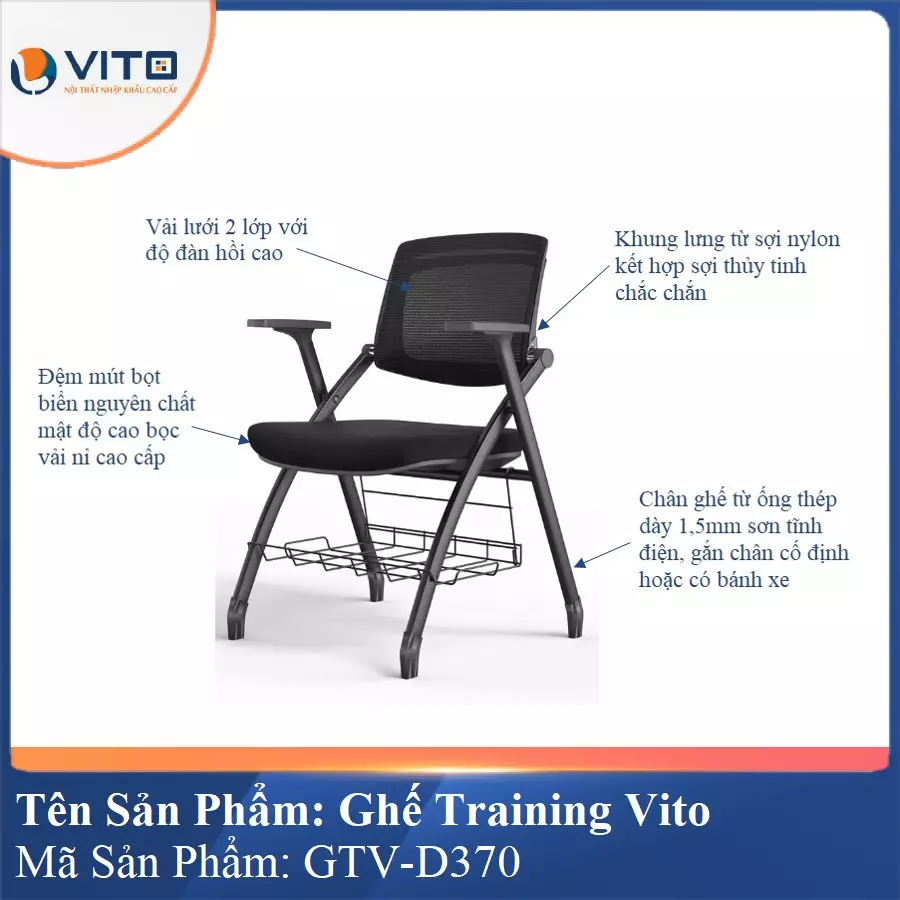 Ghế Đào Tạo Cao Cấp Vito GTV-D370