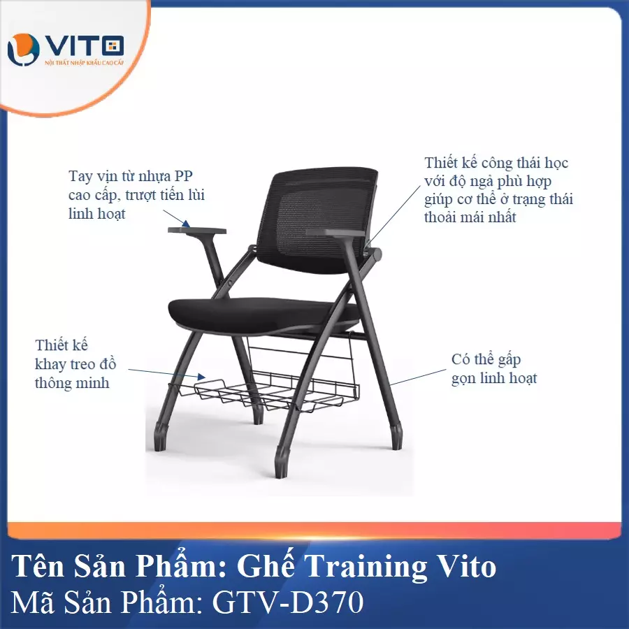 Ghế Đào Tạo Cao Cấp Vito GTV-D370