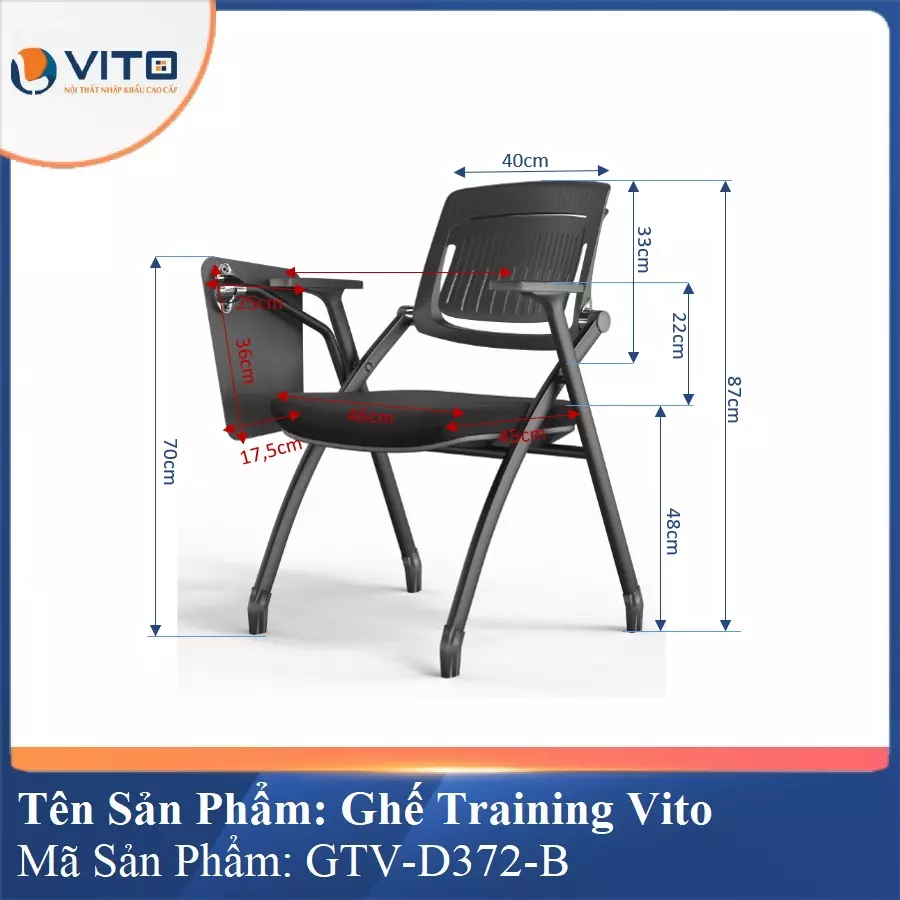 Ghế Đào Tạo Cao Cấp Vito GTV-D372-B