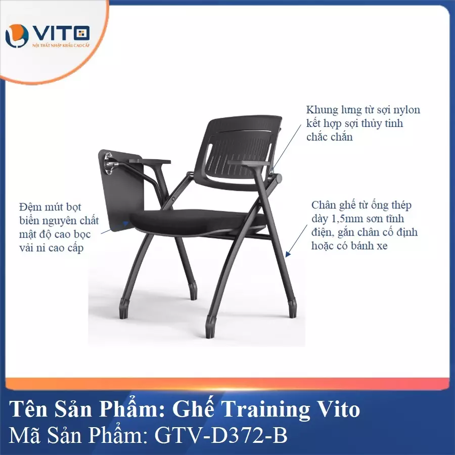 Ghế Đào Tạo Cao Cấp Vito GTV-D372-B