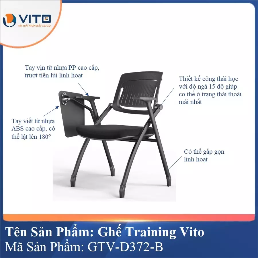 Ghế Đào Tạo Cao Cấp Vito GTV-D372-B