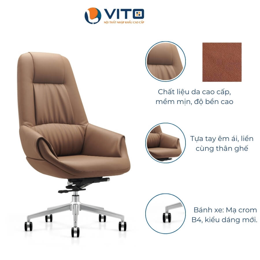 Ghế lãnh đạo da bò Vito GLDV - YS2212B