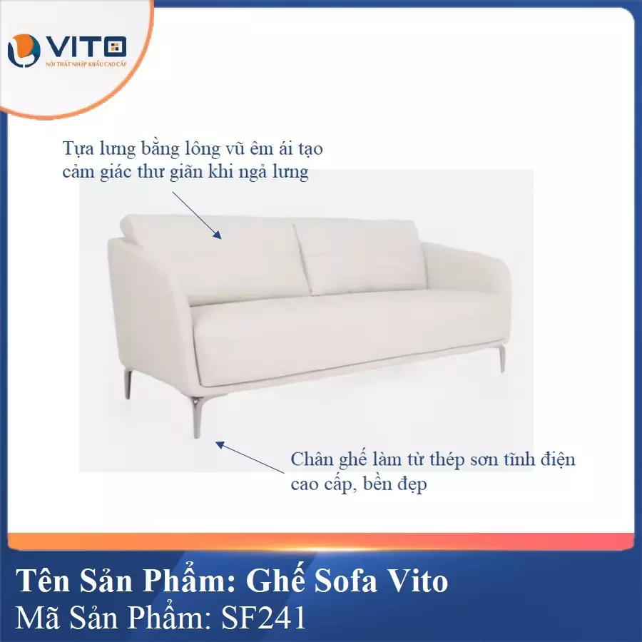 Bộ Ghế Sofa da cao cấp Vito SF241