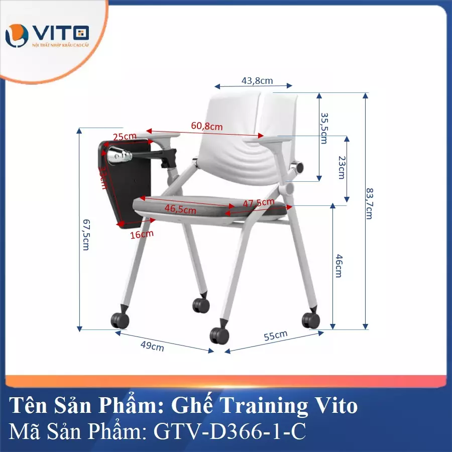 Ghế Đào Tạo Cao Cấp Vito GTV-D366-1-C