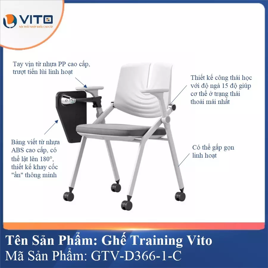 Ghế Đào Tạo Cao Cấp Vito GTV-D366-1-C