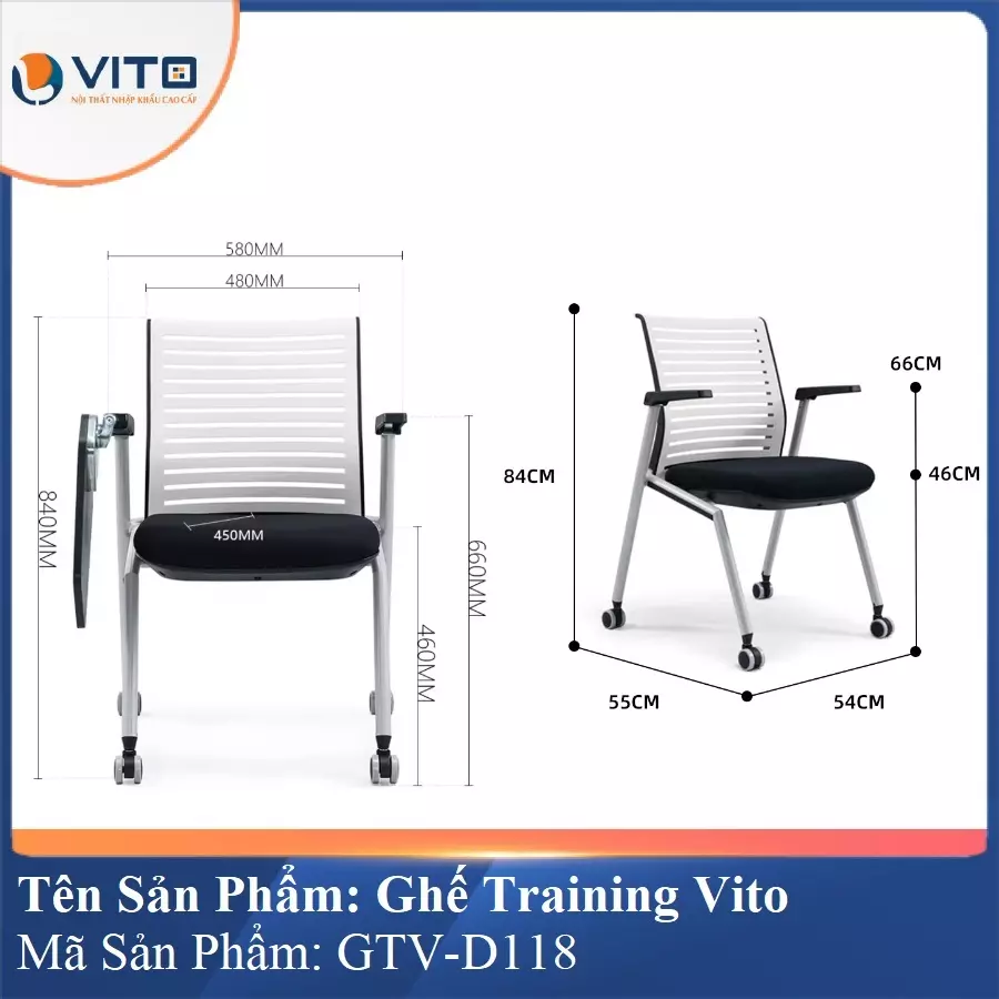 Ghế Đào Tạo Cao Cấp Vito GTV-D118