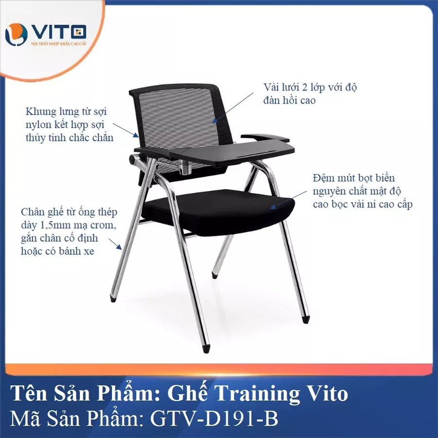 Ghế Đào Tạo Cao Cấp Vito GTV-D191-B