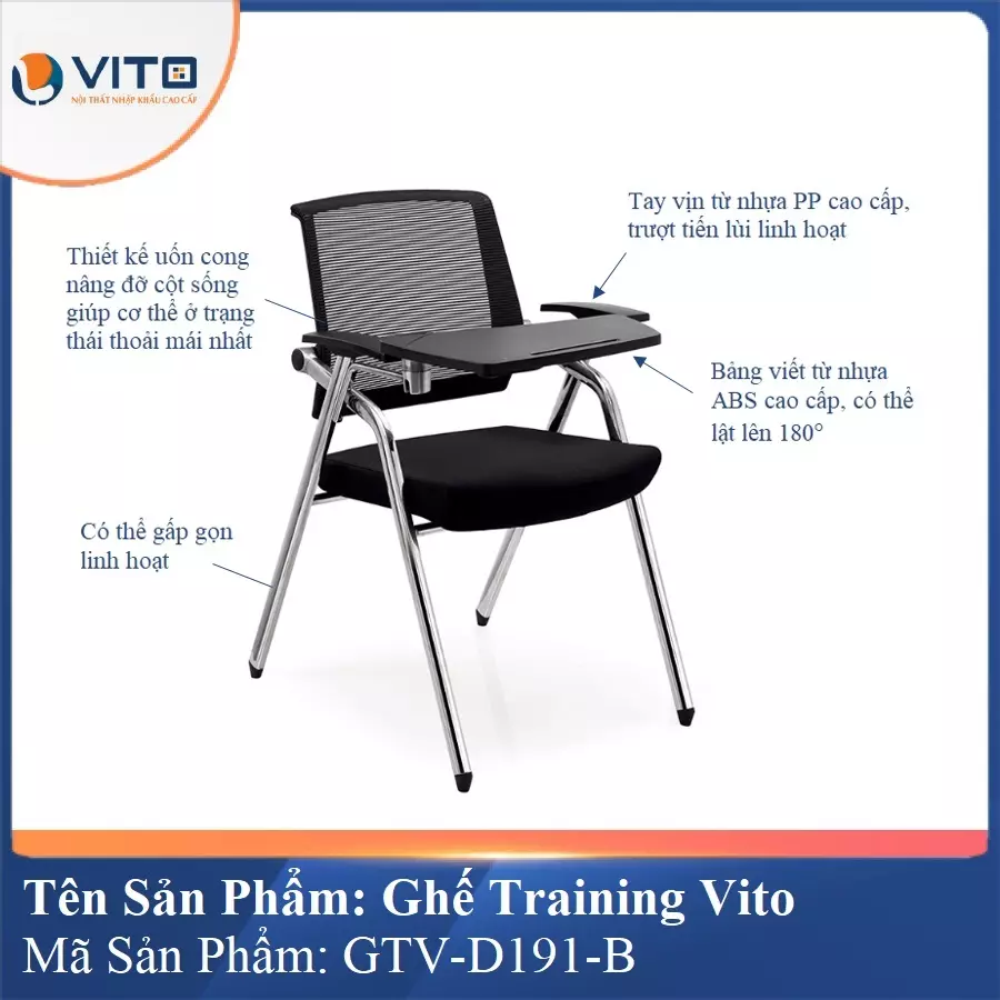 Ghế Đào Tạo Cao Cấp Vito GTV-D191-B