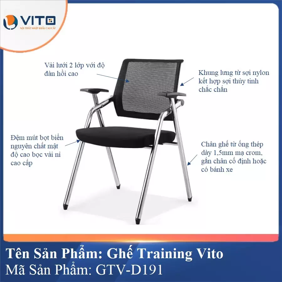 Ghế Đào Tạo Cao Cấp Vito GTV-D191