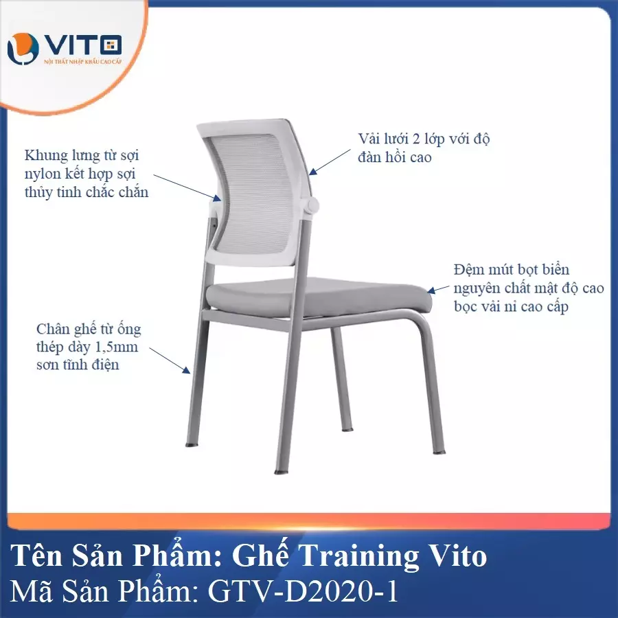 Ghế Đào Tạo Cao Cấp Vito GTV-D2020-1