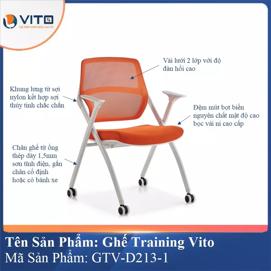 Ghế Đào Tạo Cao Cấp Vito GTV-D213-1