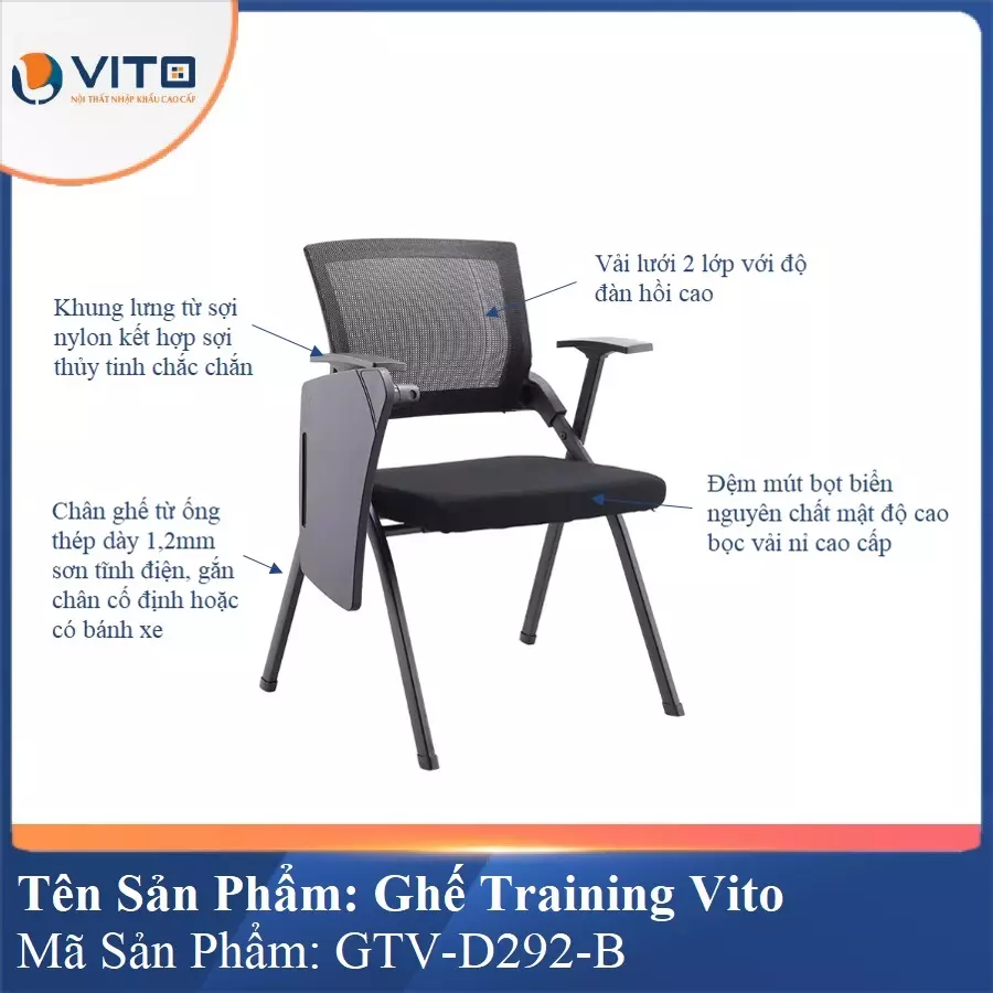 Ghế Đào Tạo Cao Cấp Vito GTV-D292-B