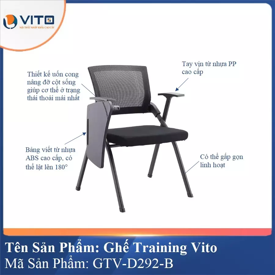 Ghế Đào Tạo Cao Cấp Vito GTV-D292-B