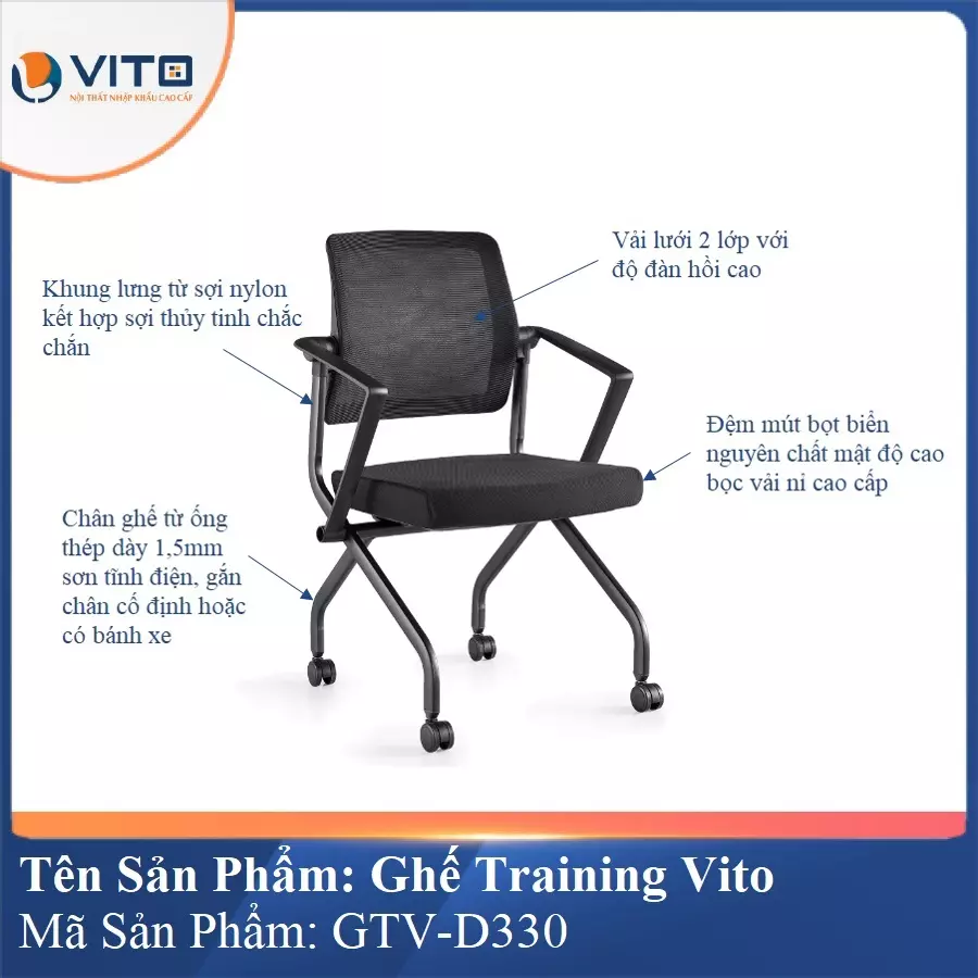 Ghế Đào Tạo Cao Cấp Vito GTV-D330