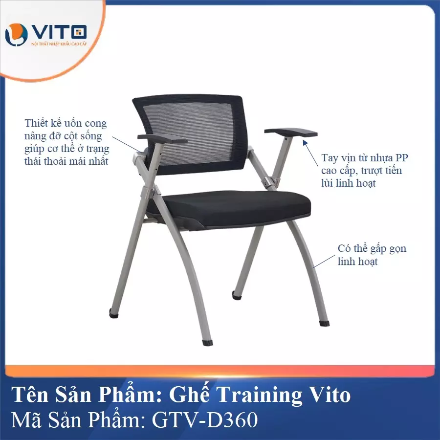 Ghế Đào Tạo Cao Cấp Vito GTV-D360