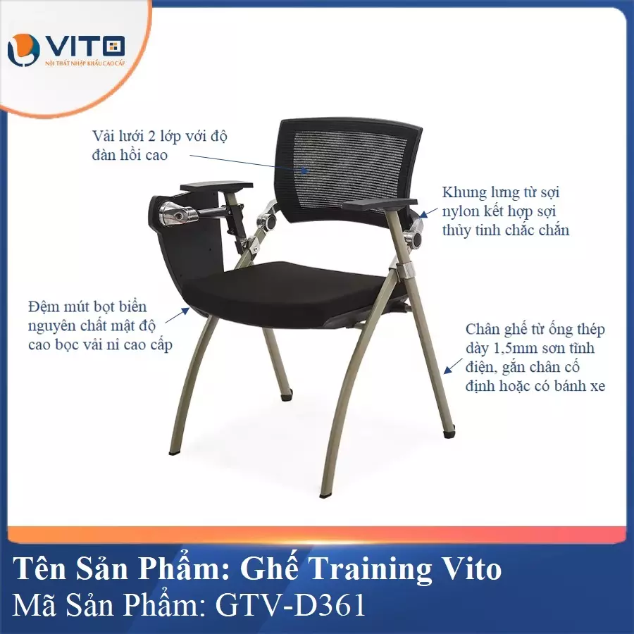 Ghế Đào Tạo Cao Cấp Vito GTV-D361