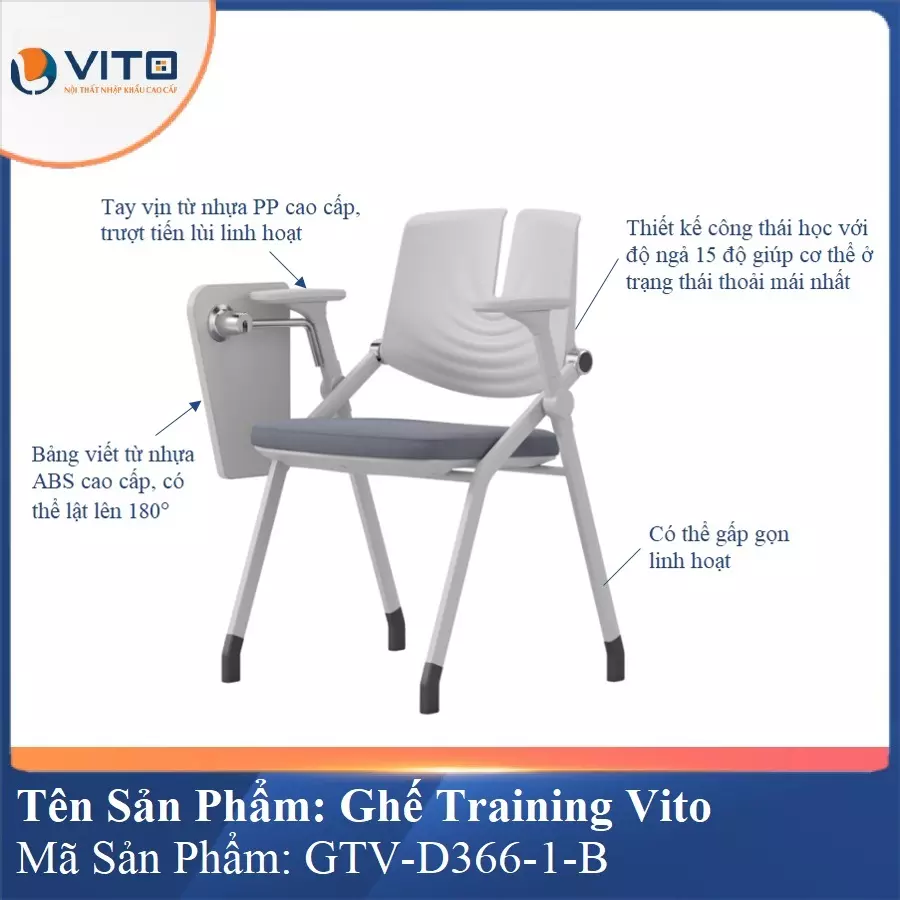 Ghế Đào Tạo Cao Cấp Vito GTV-D366-1-B