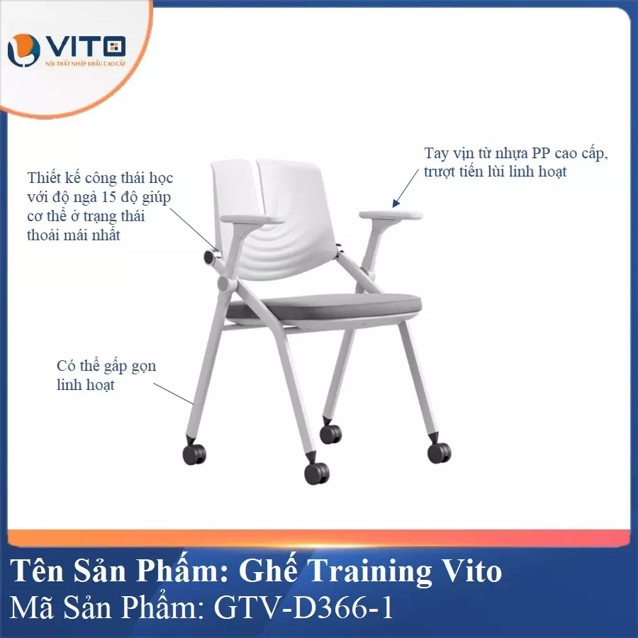 Ghế Đào Tạo Cao Cấp Vito GTV-D366-1