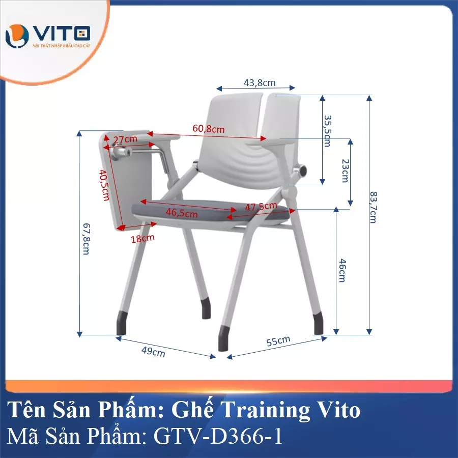 Ghế Đào Tạo Cao Cấp Vito GTV-D366-1