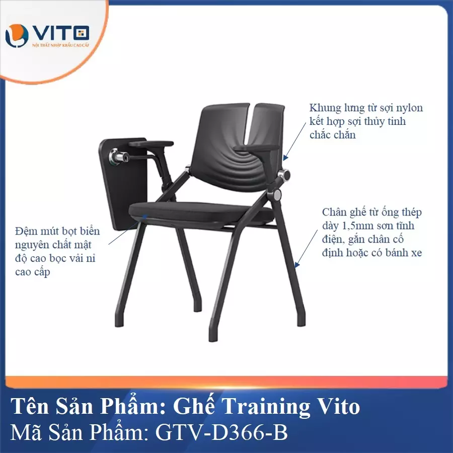 Ghế Đào Tạo Cao Cấp Vito GTV-D366-B