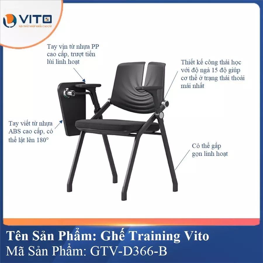 Ghế Đào Tạo Cao Cấp Vito GTV-D366-B