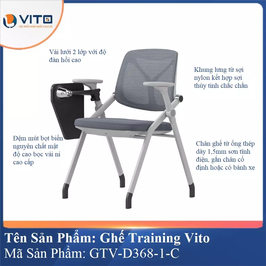 Ghế Đào Tạo Cao Cấp Vito GTV-D368-1-C