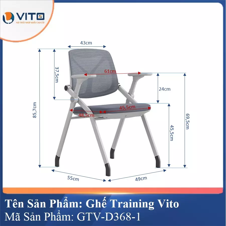 Ghế Đào Tạo Cao Cấp Vito GTV-D368-1