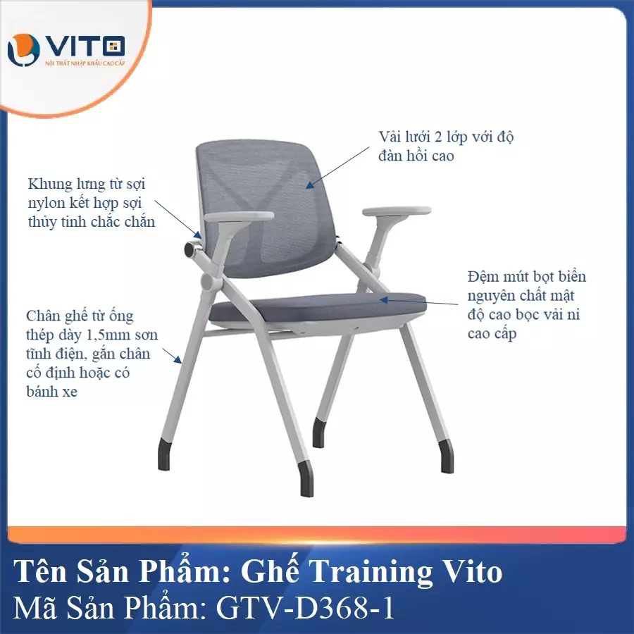 Ghế Đào Tạo Cao Cấp Vito GTV-D368-1