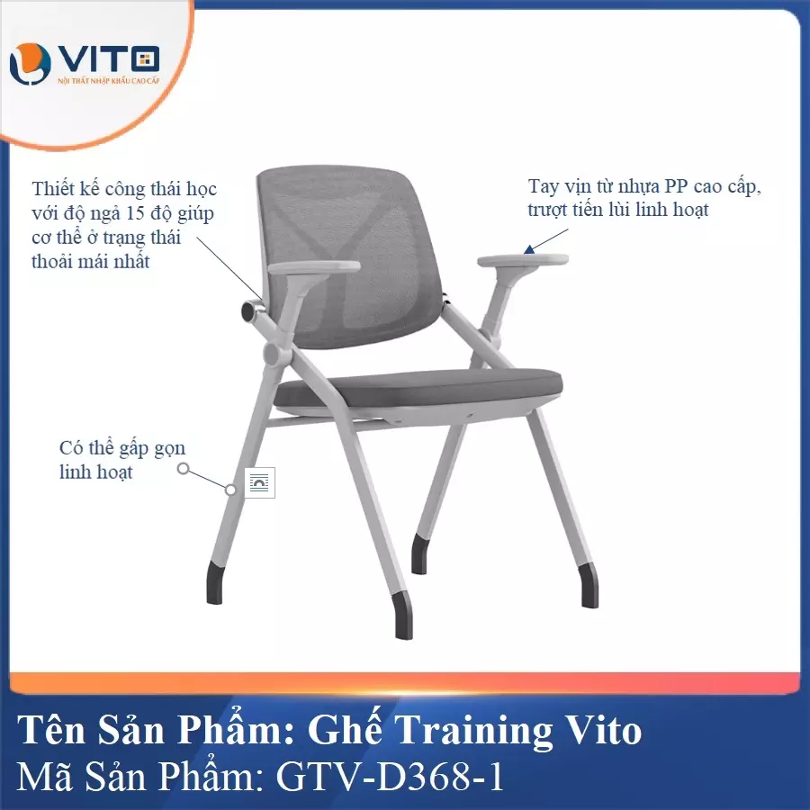 Ghế Đào Tạo Cao Cấp Vito GTV-D368-1