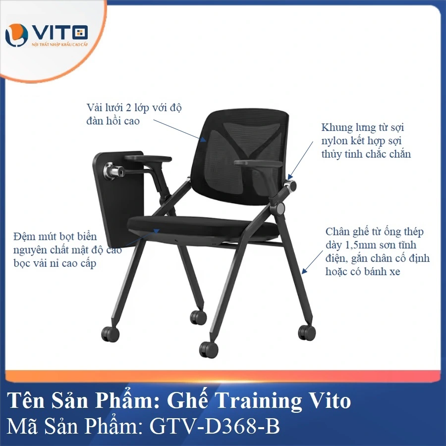 Ghế Đào Tạo Cao Cấp Vito GTV-D368-B