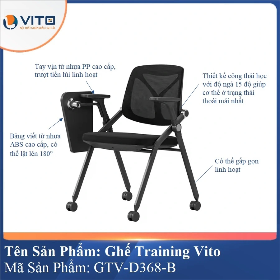 Ghế Đào Tạo Cao Cấp Vito GTV-D368-B