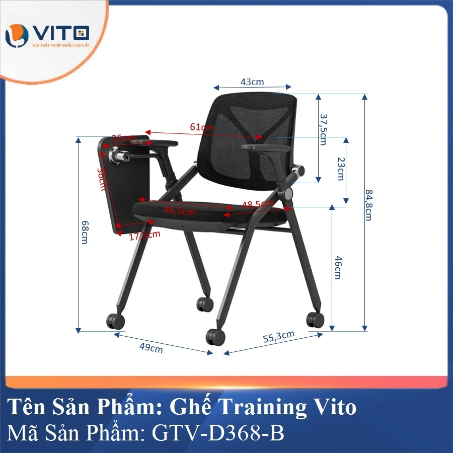 Ghế Đào Tạo Cao Cấp Vito GTV-D368-B