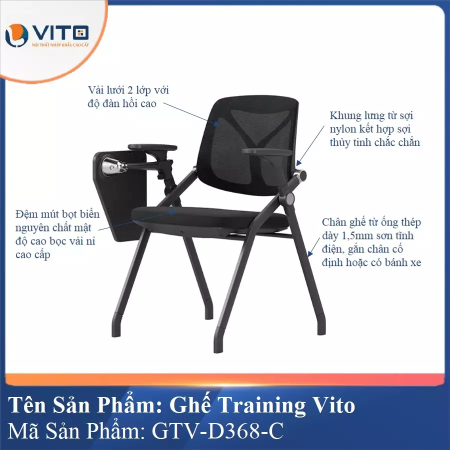 Ghế Đào Tạo Cao Cấp Vito GTV-D368-C