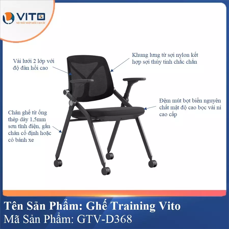 Ghế Đào Tạo Cao Cấp Vito GTV-D368