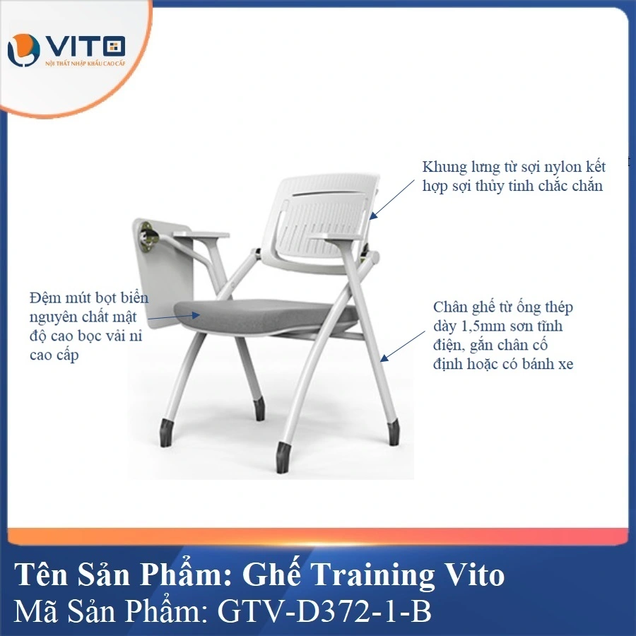 Ghế Đào Tạo Cao Cấp Vito GTV-D372-1-B