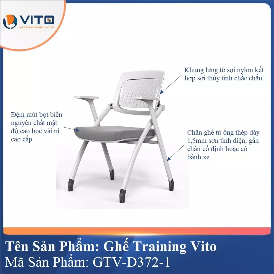 Ghế Đào Tạo Cao Cấp Vito GTV-D372-1