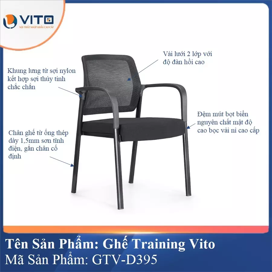 Ghế Đào Tạo Cao Cấp Vito GTV-D395