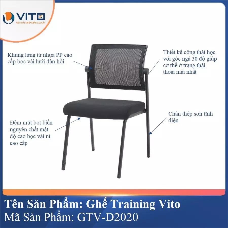 Ghế Đào Tạo Cao Cấp Vito GTV-D2020