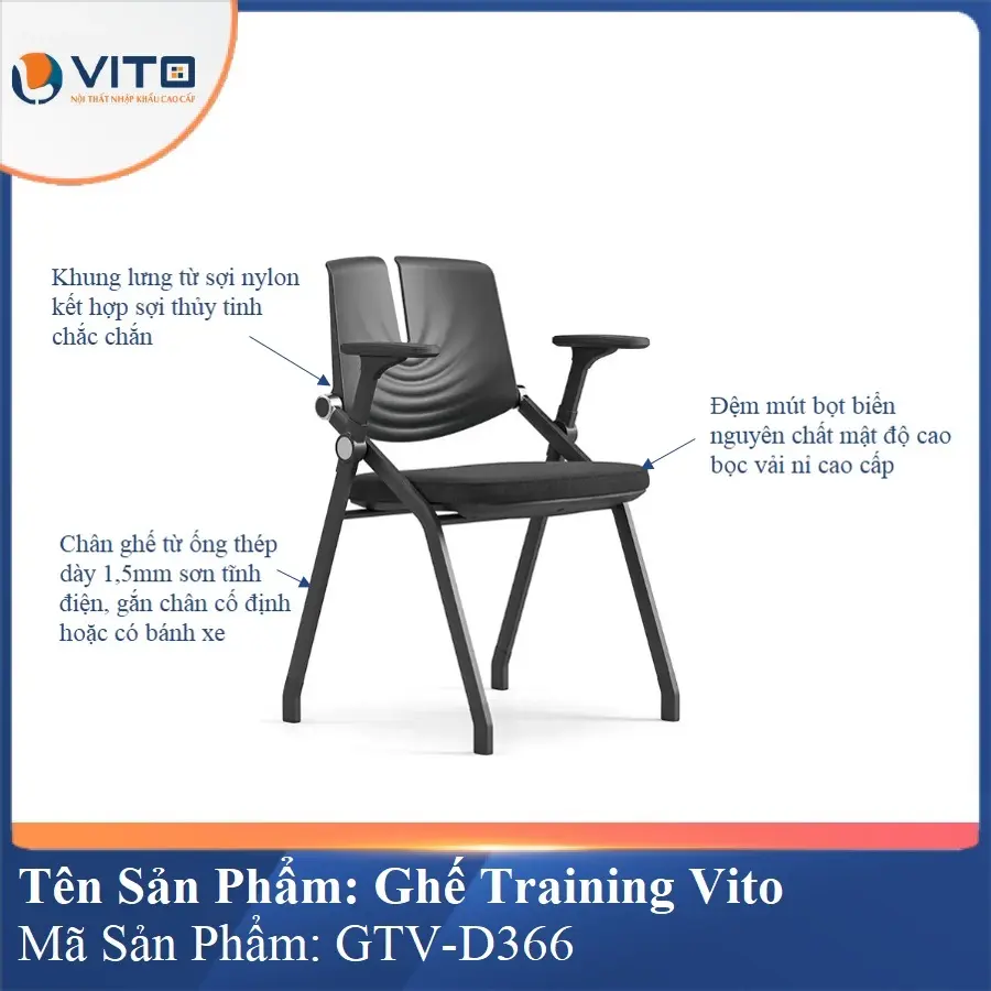 Ghế Đào Tạo Cao Cấp Vito GTV-D366