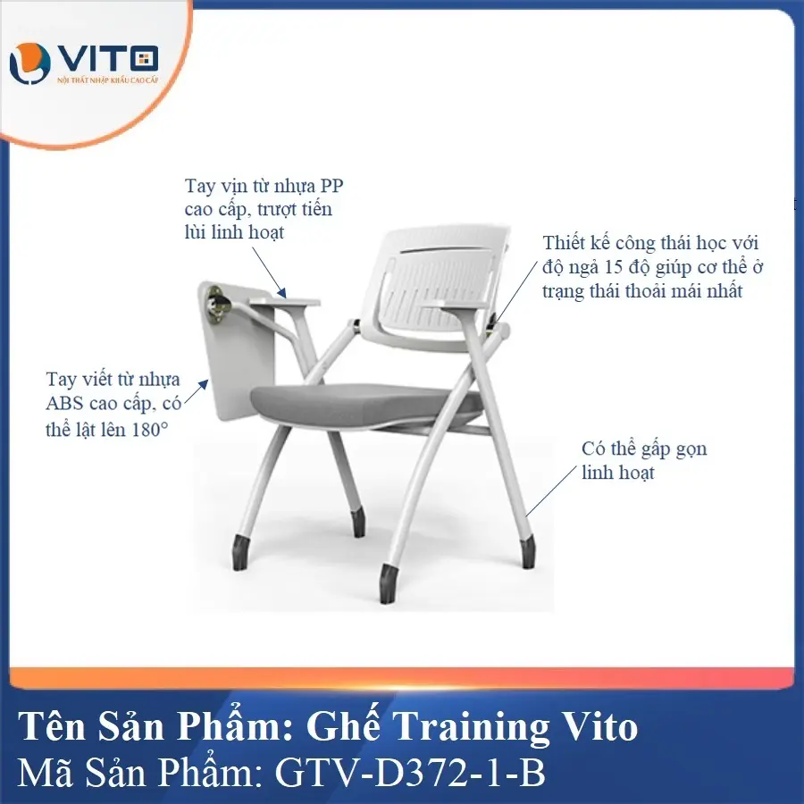 Ghế Đào Tạo Cao Cấp Vito GTV-D372-1-B