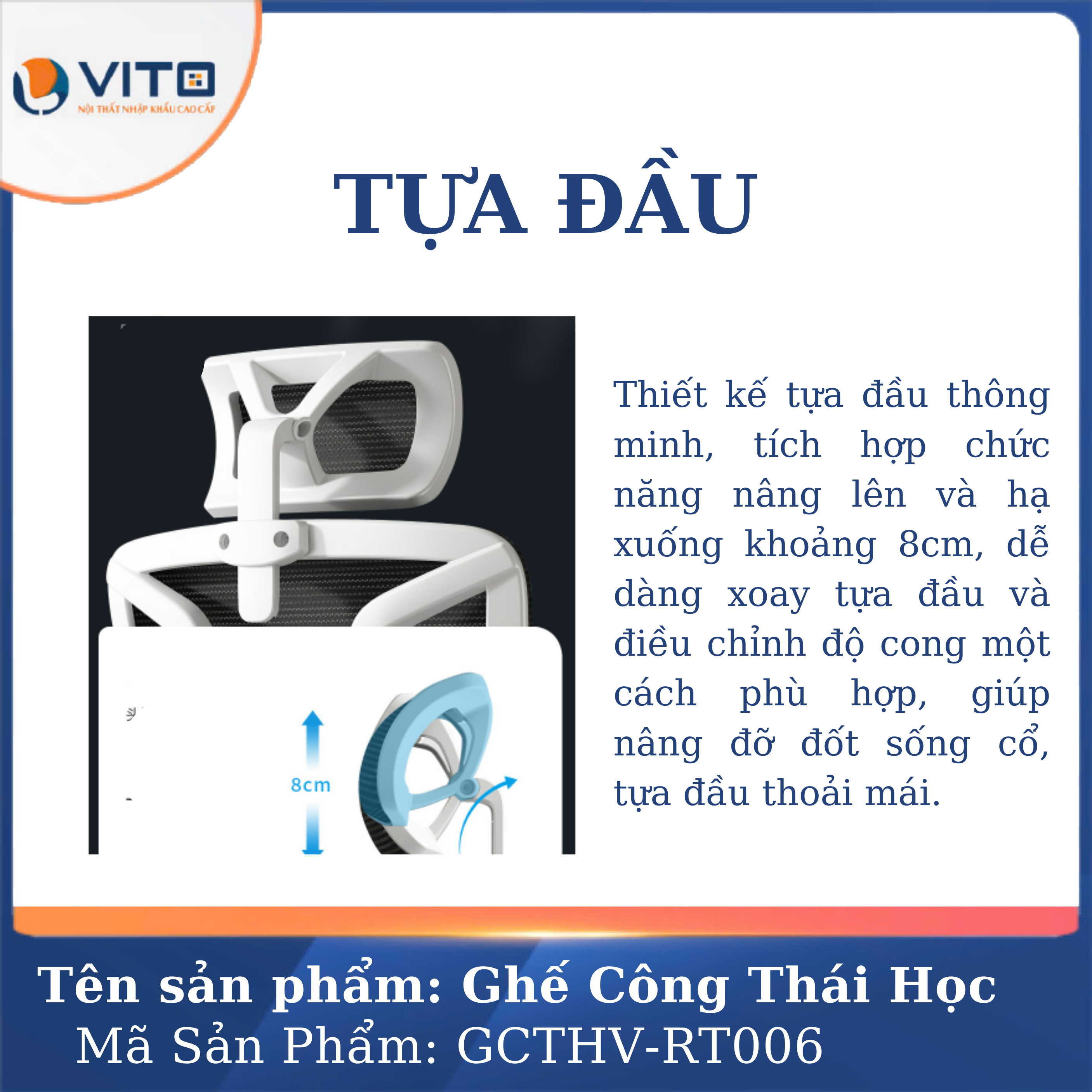 Ghế công thái học GCTHV-RT006