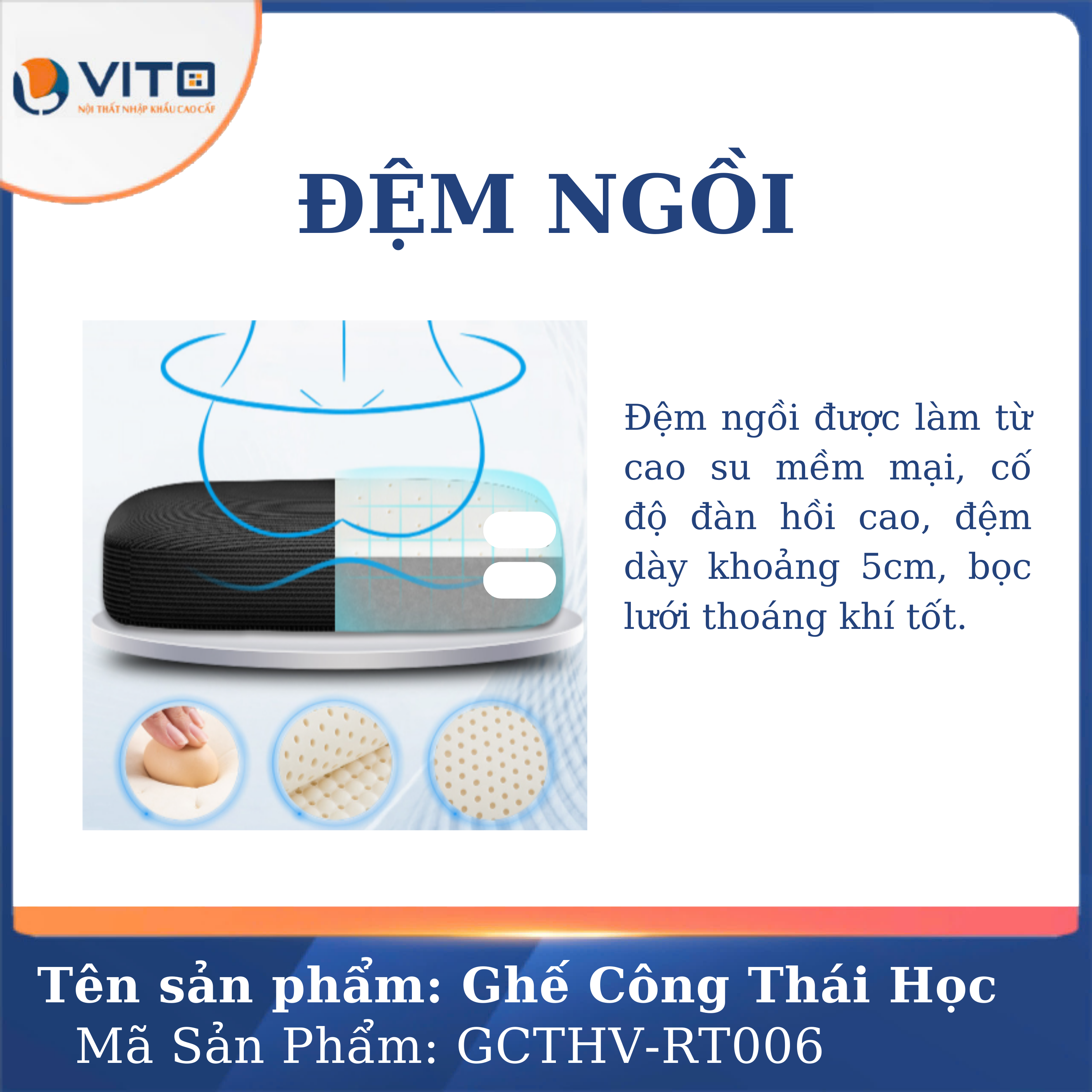 Ghế công thái học GCTHV-RT006