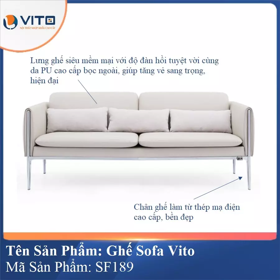 Bộ Ghế Sofa da cao cấp Vito SF189