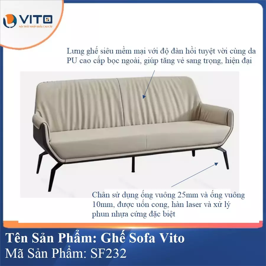 Bộ Ghế Sofa da cao cấp Vito SF232