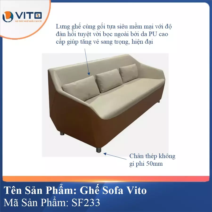 Bộ Ghế Sofa da cao cấp Vito SF233