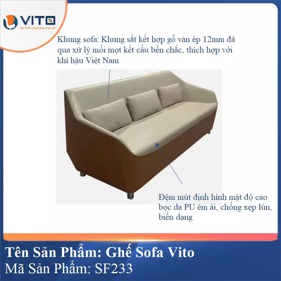 Bộ Ghế Sofa da cao cấp Vito SF233