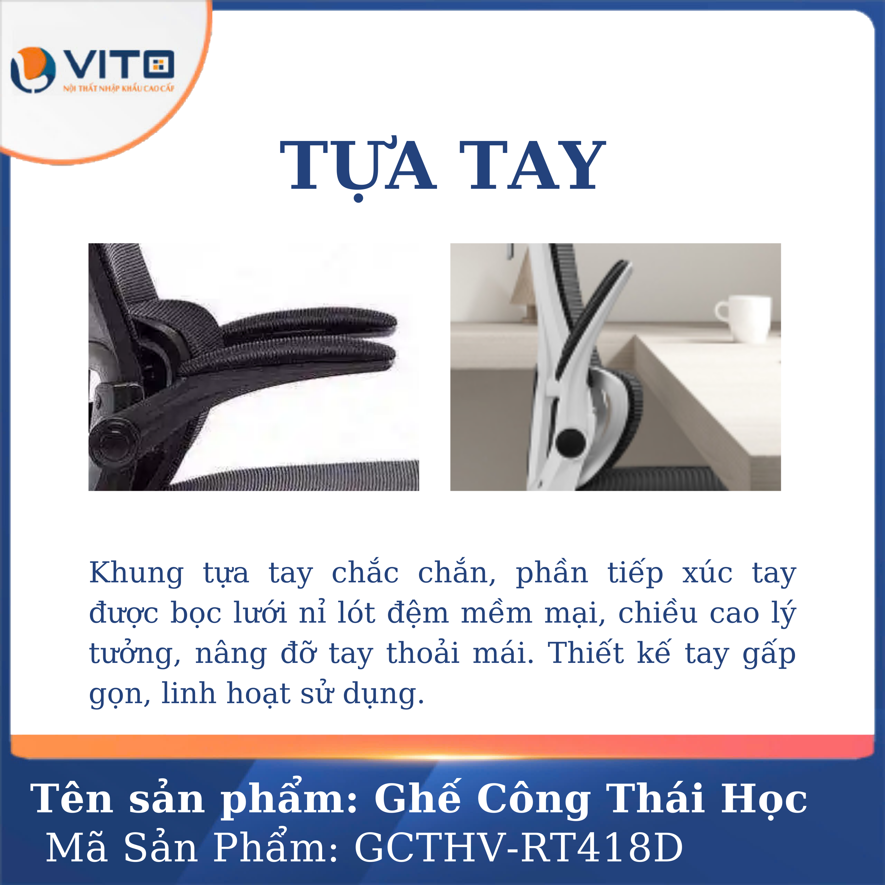 Ghế công thái học Vito GCTHV-RT418D