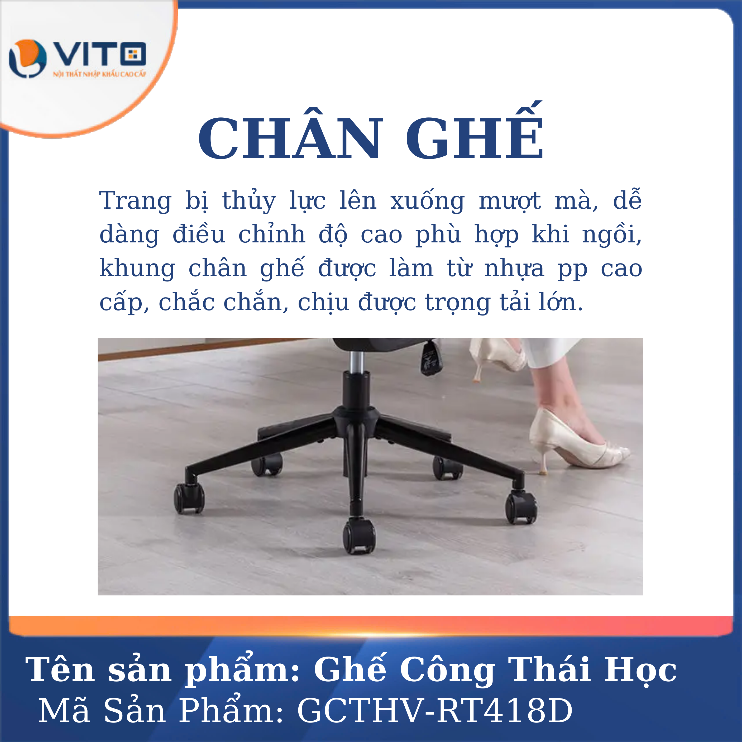 Ghế công thái học Vito GCTHV-RT418D