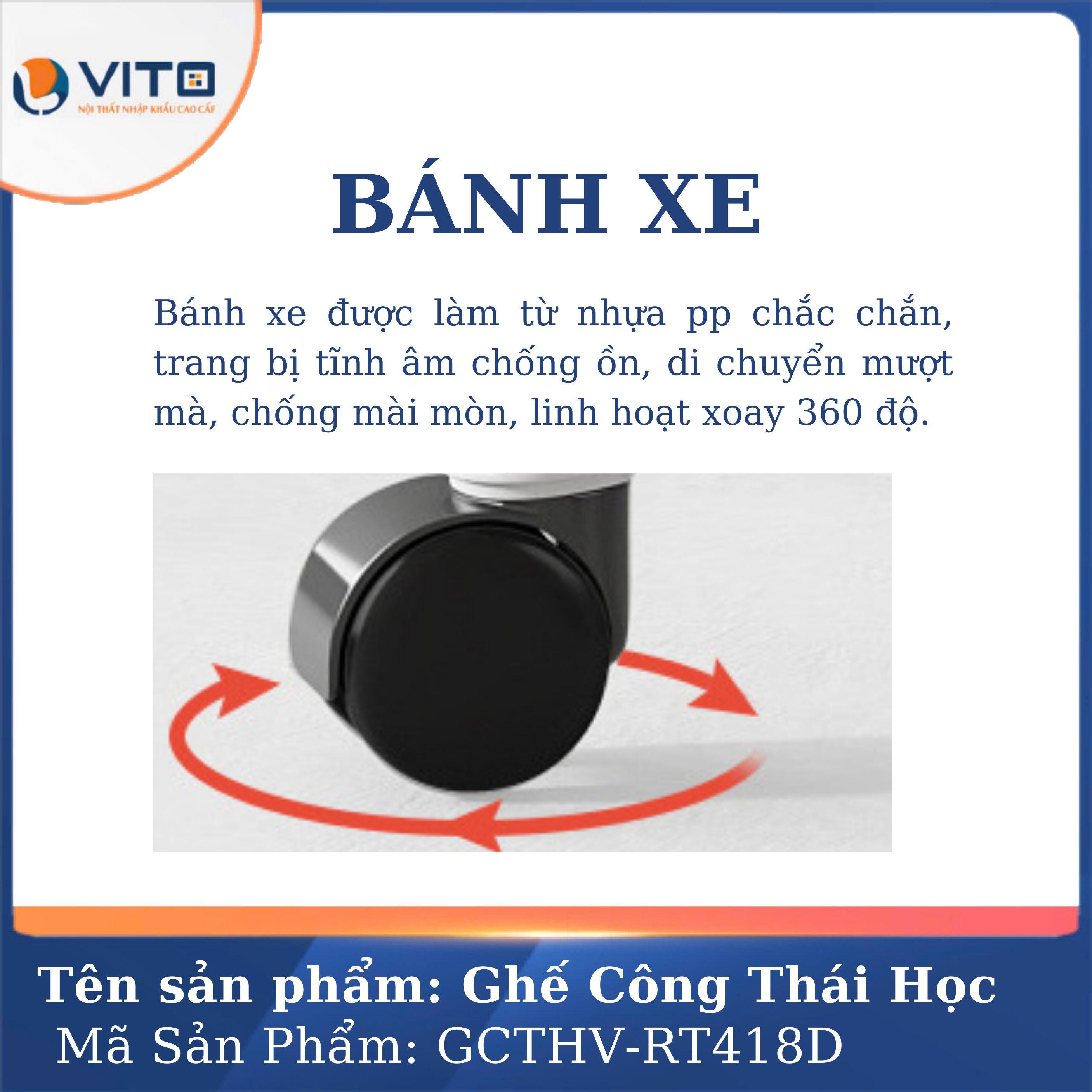 Ghế công thái học Vito GCTHV-RT418D