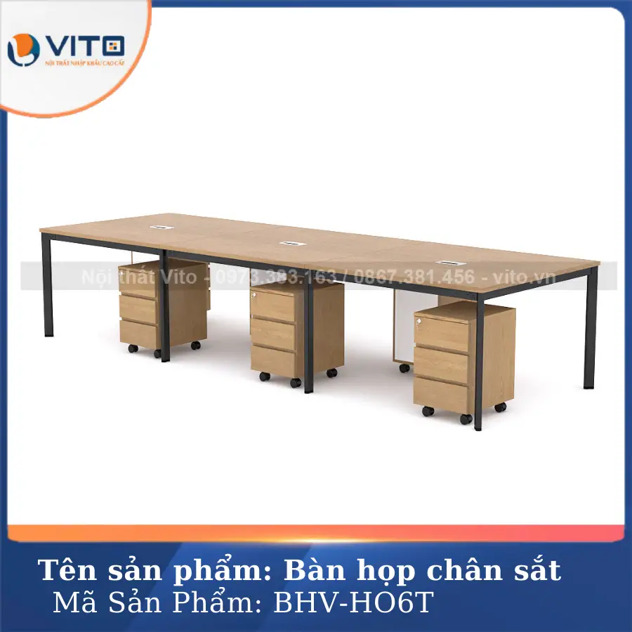 Bàn họp văn phòng Vito chân oval Vito BHV-HO6T